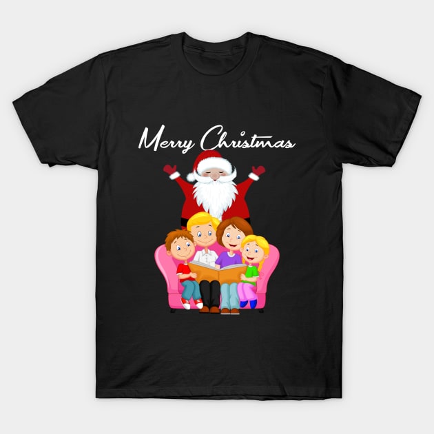 Santa Greeting Family-Xmas Eve T-Shirt by MaryMas